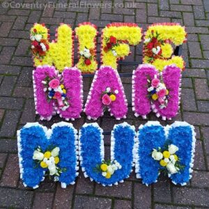 Custom Funeral Letter Tribute Coloured