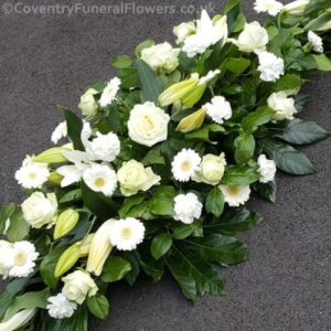 Mixed White Casket Spray
