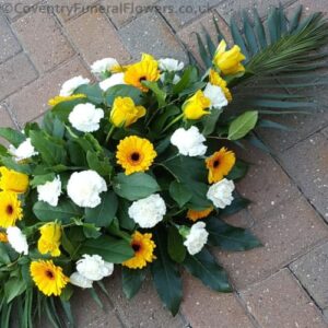 Yellow and White Casket Spray